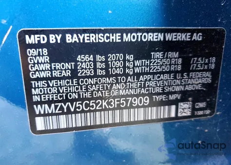 2019 Mini Cooper Countryman All4 z USA, uszkodzony, nr VIN WMZYV5C52K3F57909